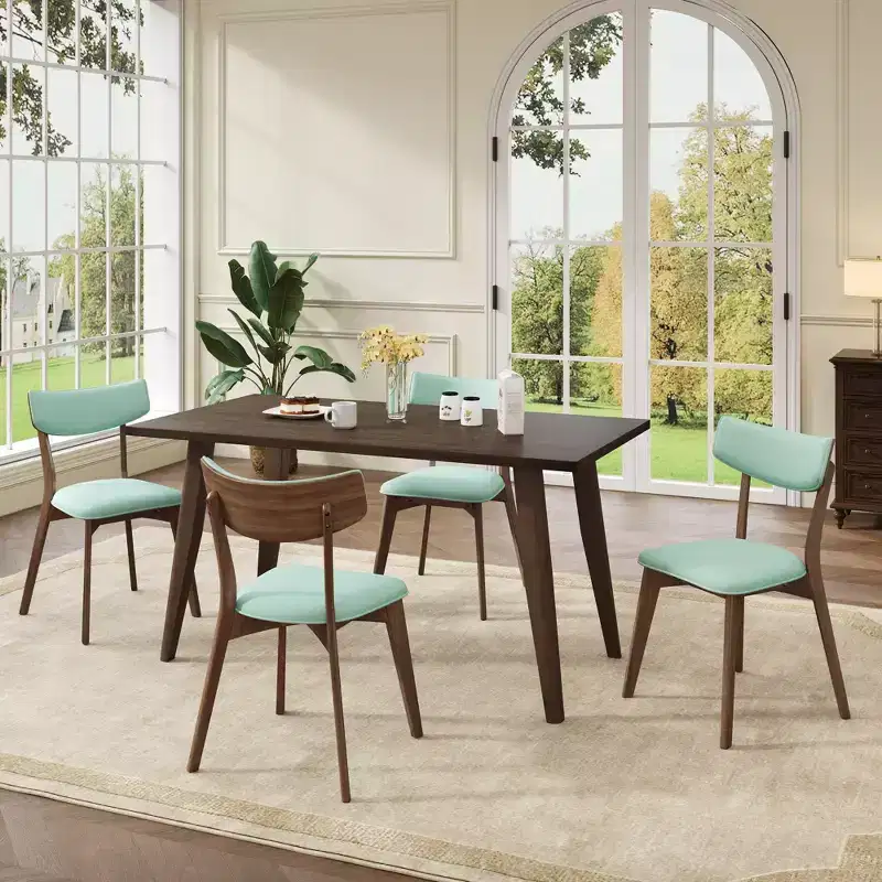 GDFStudio Willis Rubberwood Upholstered Dining Chairs (Set of 4)