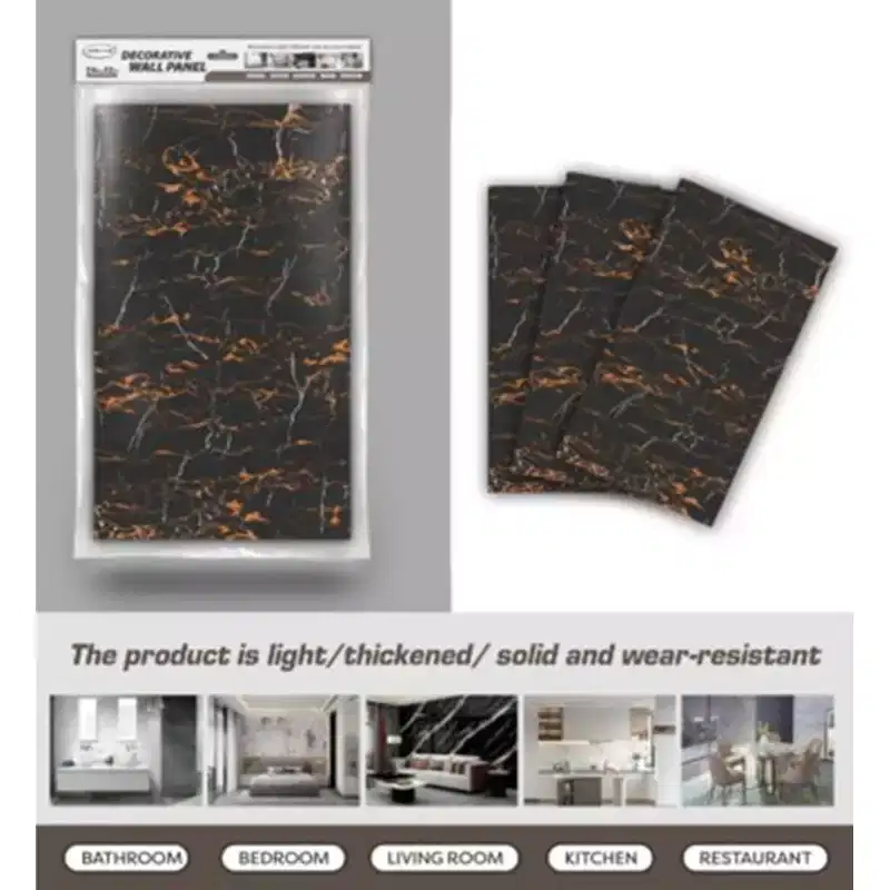 J&V TEXTILES 6PCS Marble Peel and Stick Backsplash Waterproof Washroom Wall Panels, Peel and Stick Tile, PVC Wall Panels for Kitchen- 11.8x23.6