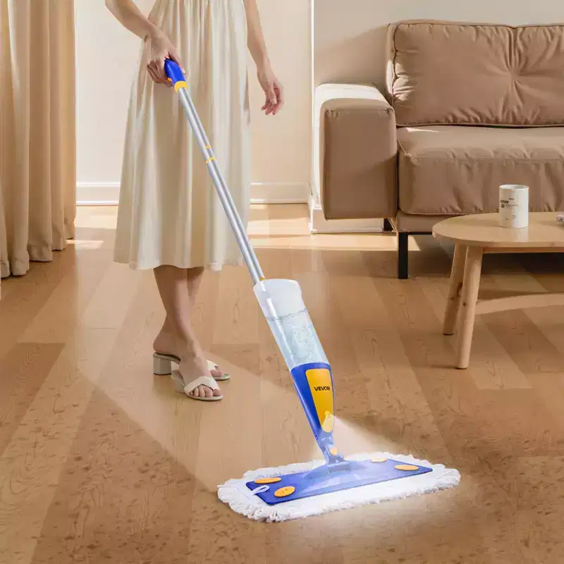 VEVOR Spray Mop, with 3 Washable Pads for Dry and Wet Floor Cleaning and a 27oz Refillable Water Tank, Microfiber Dust Wet Mop, Blue