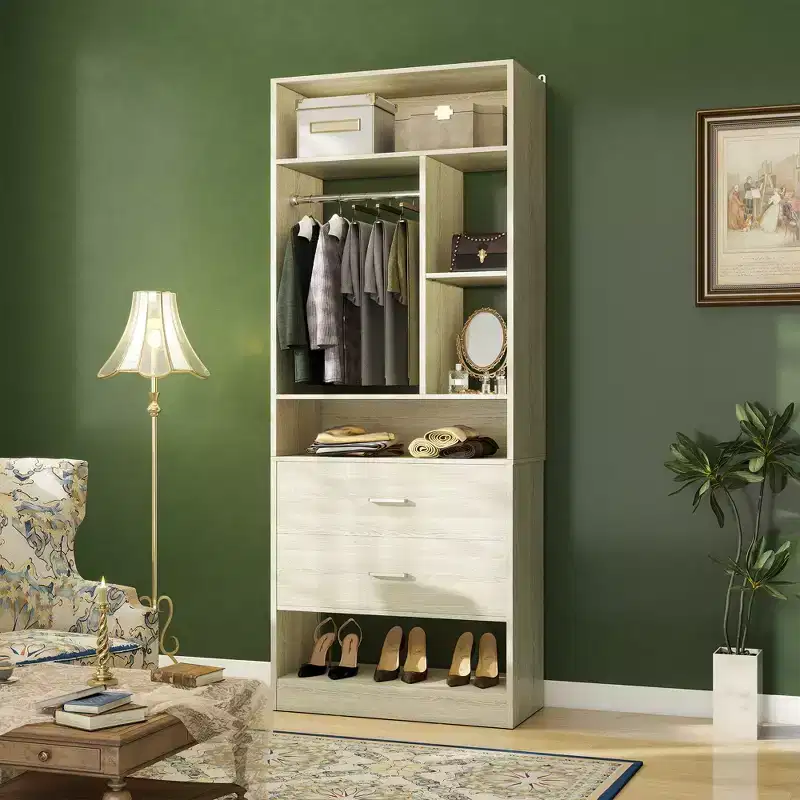 Besiost Closet System with 2 Wood Drawers