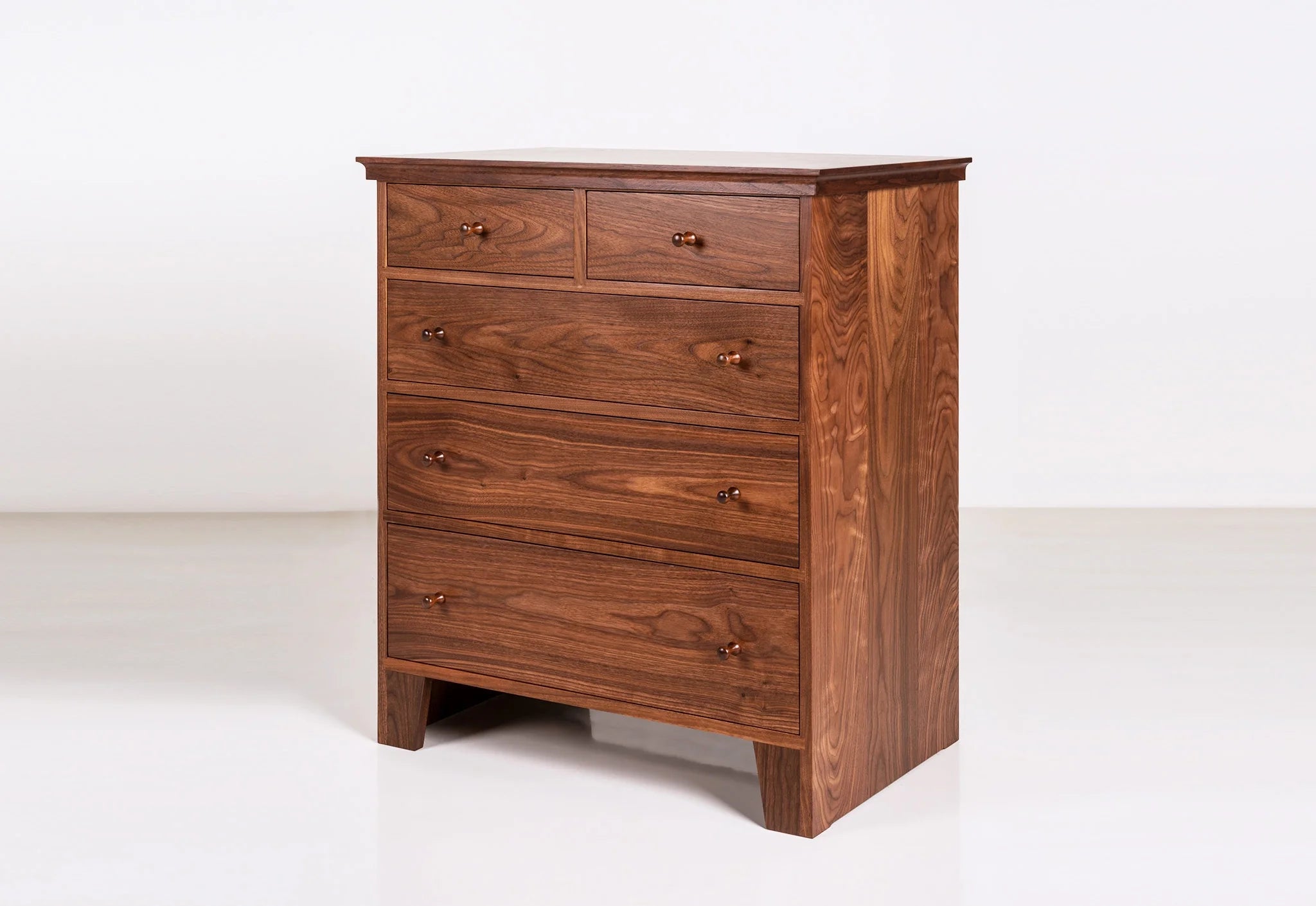 Five Drawer Dresser - Designed in the tradition, our is free of ornamentation, with wood grain resplendent on its