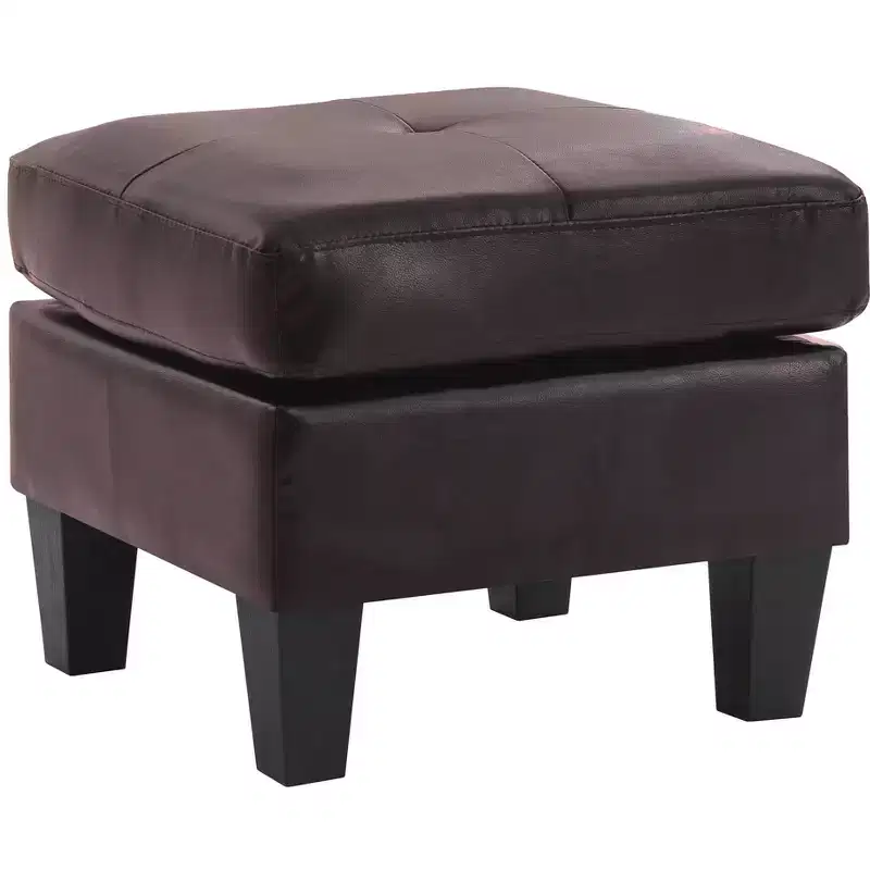 Passion Furniture Newbury Faux Leather Upholstered Ottoman