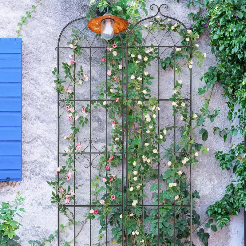VEVOR Garden Trellis for Climbing Plants, 87 x 20 in, 2 Packs Rustproof Metal Garden Flower Trellis, Outdoor Climbing Rose Trellis Cucumbers Support