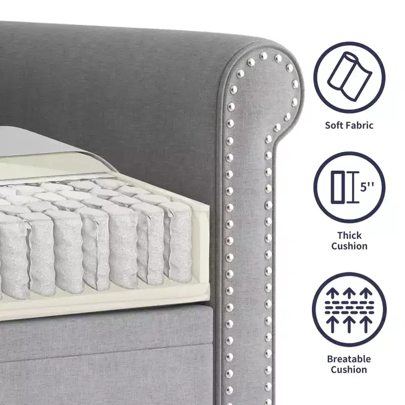 Mjkone 3 Piece Linen Living Room Sofa Set,Modern 3-Seater Sofa Couch&Loveseat Sofa&Single Sofa Armchair Set