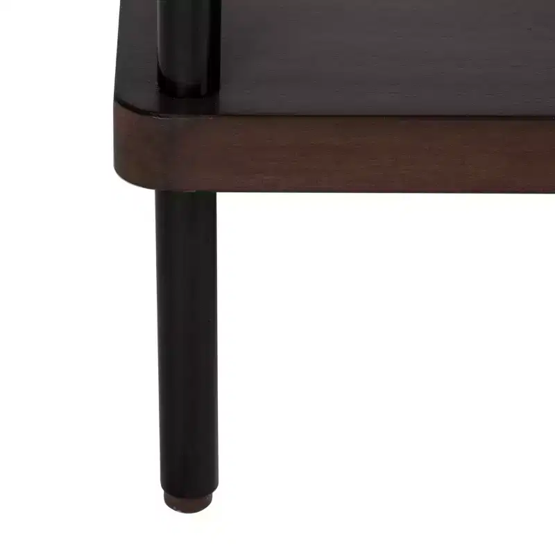 Bruno Industrial Media Stand - MED5001 - Walnut/Black - Safavieh
