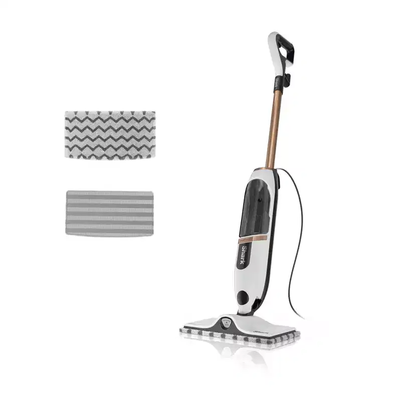 Shark SteamSpot Steam Mop with Steam Blaster Technology for Sealed Hard Floors S2001 9" Cleaning Path White