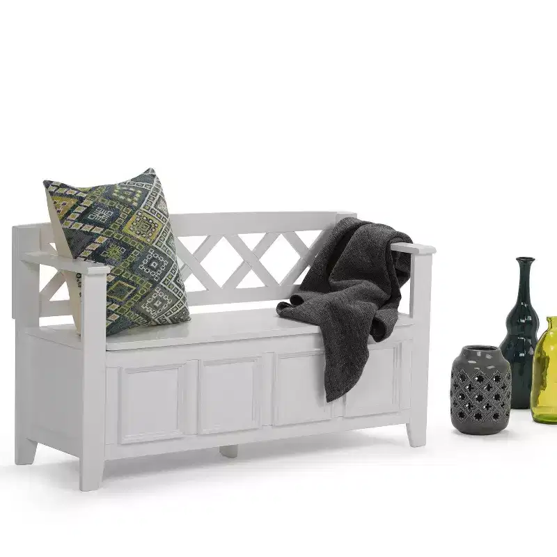 Halifax 48 inch Wide Solid Wood Transitional Entryway Bench