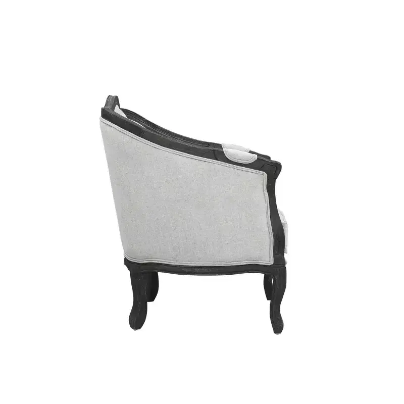 37" Samael Accent Chair Gray Linen Dark Brown Finish - Acme Furniture