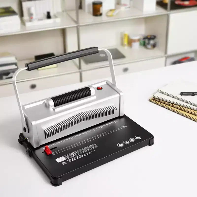 VEVOR Coil Spiral Binding Machine, Manual Book Maker with Electric Binding, 46-Holes Binding 500 Sheets Punch Binder, Silver&Black