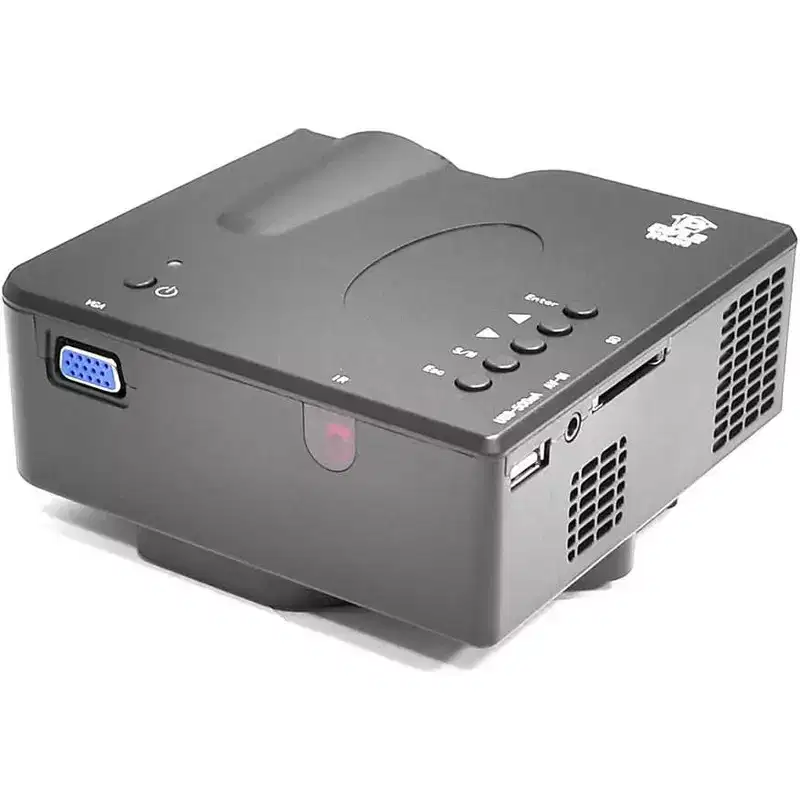 Compact Mini Multimedia Projector for Streaming with HDMI/USB/SD Ports, Dual Speakers, All Devices Compatible