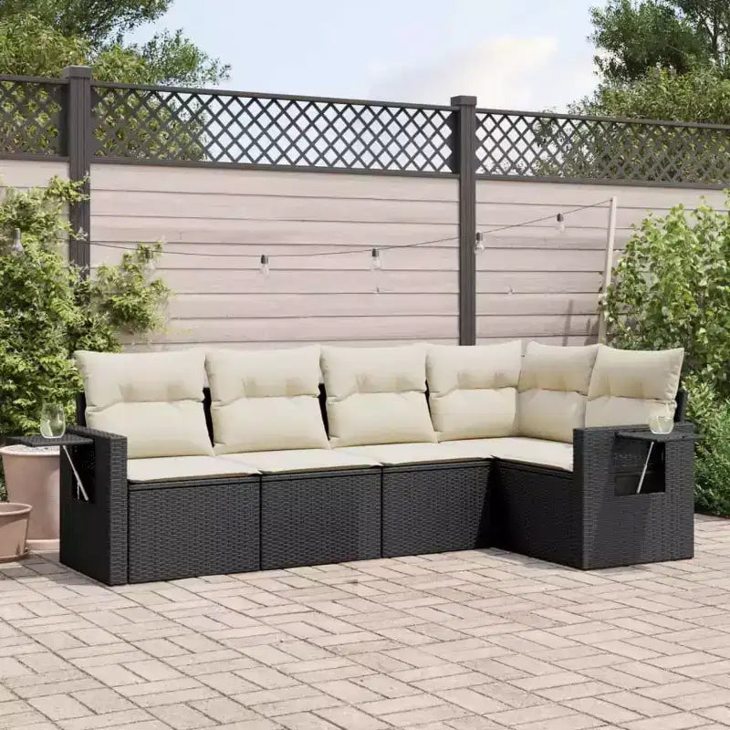 vidaXL Garden Sofa Set PE Rattan Large Adjustable Feet