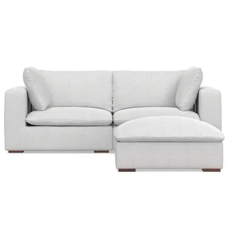 WyndenHall Marlee 2 Seater Sofa and Ottoman Cloud Gray