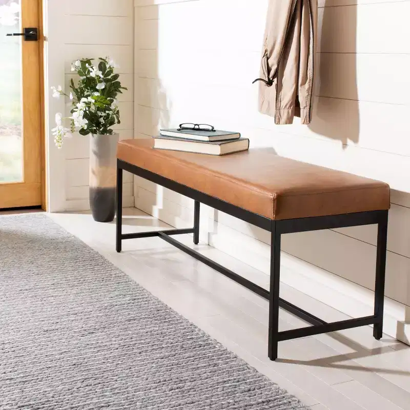 Chase Faux Leather Bench - BCH6204 - Safavieh