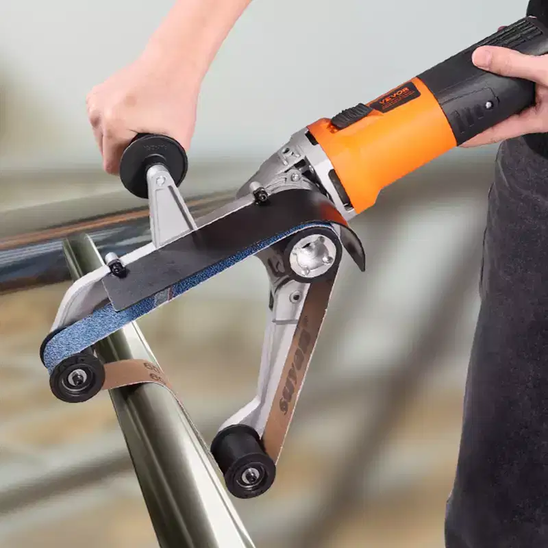 VEVOR Pipe Tube Polisher Sander, 1000W Pipe Belt Sander with 6 Variable Speeds 1100-3200rpm, 50PCS Sanding Belts, Orange&Black