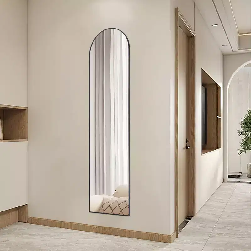 Arched Black Frame Minimalist Full-Length Mirror