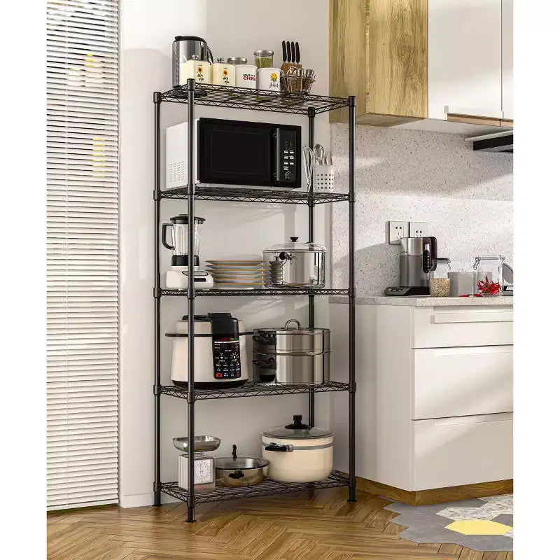 5-Tier Heavy Duty Metal Storage Shelving Unit Adjustable Garage Rack 2000 lbs Capacity with Leveling Feet