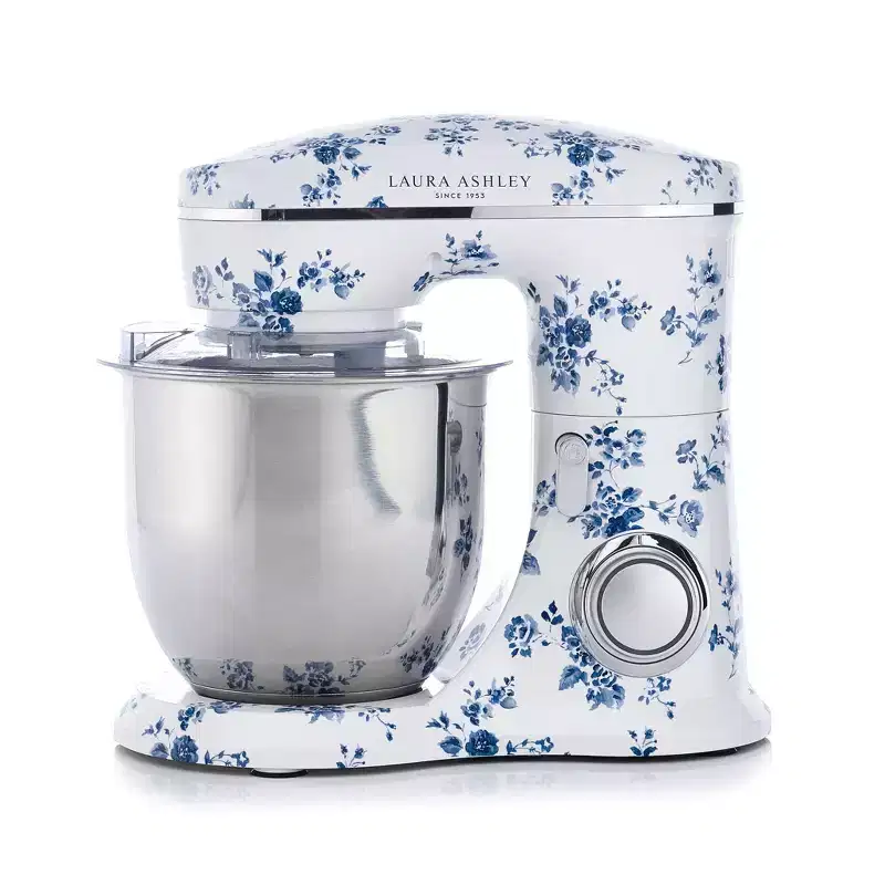 Laura Ashley 4.5L Lightweight Stand Mixer Rose: 1300W, 10 Speeds, Blue, 1-Year Warranty, 8.66" Height, 7.93 lbs