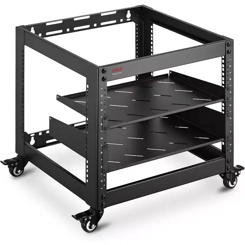 Pyle 10U Network Cabinet for Home/Office with Lockable DoorBlack