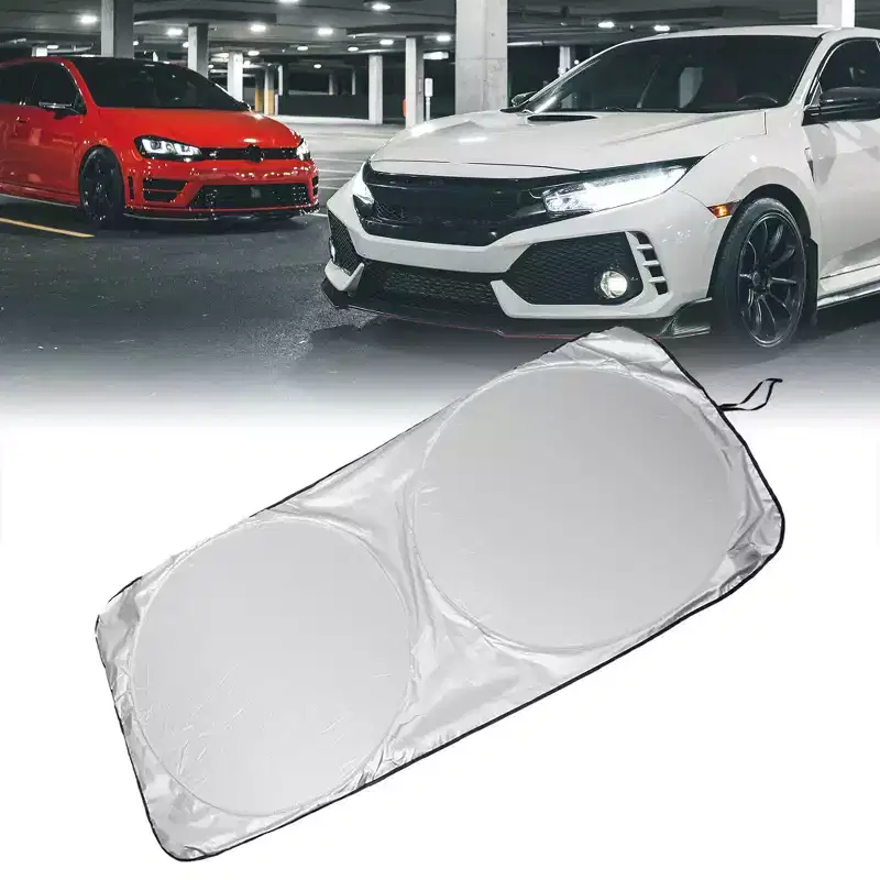 Unique Bargains Tone Rear Windshield for Car Automotive Sunshades 55 x 26 Black Silver Tone 1 Pc
