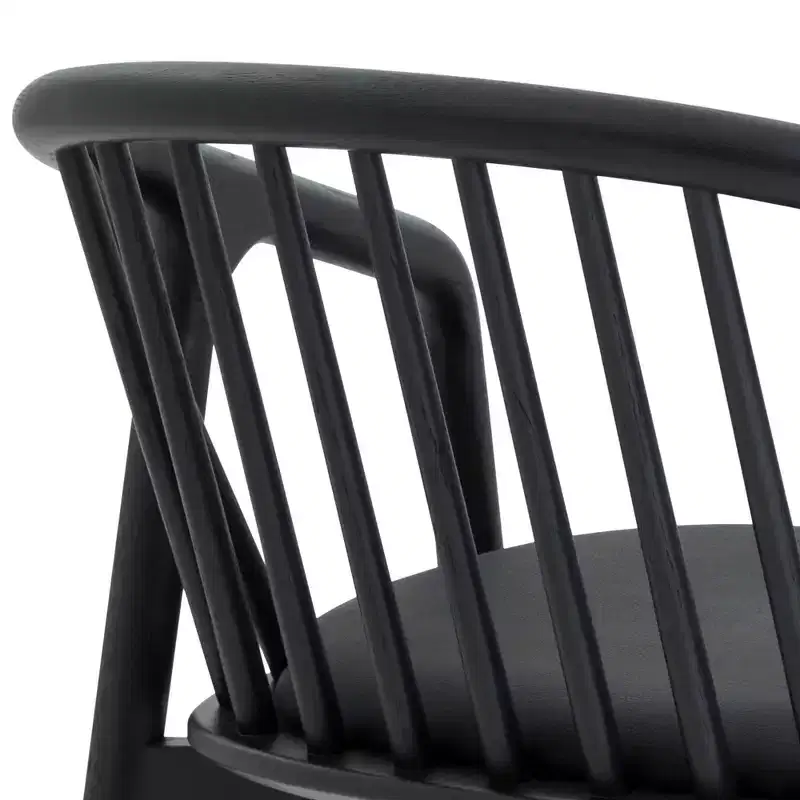 Armen Living Echo Wood and Faux Leather Barstool