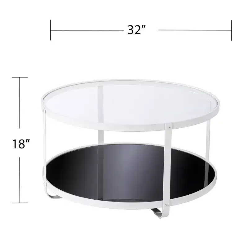 Vimmerly Glass-Top Cocktail Table - White - SEI