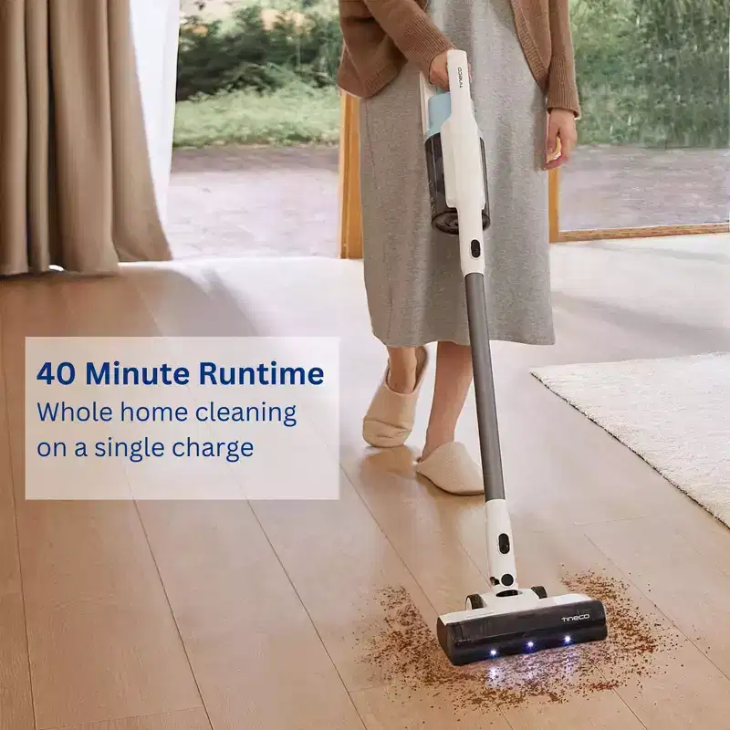 Tineco GO Cordless Stick Vacuum Powder GO203 Blue: 2-Year Warranty, Multi-Surface, Cyclonic Filter, 3 Speeds, Bagless