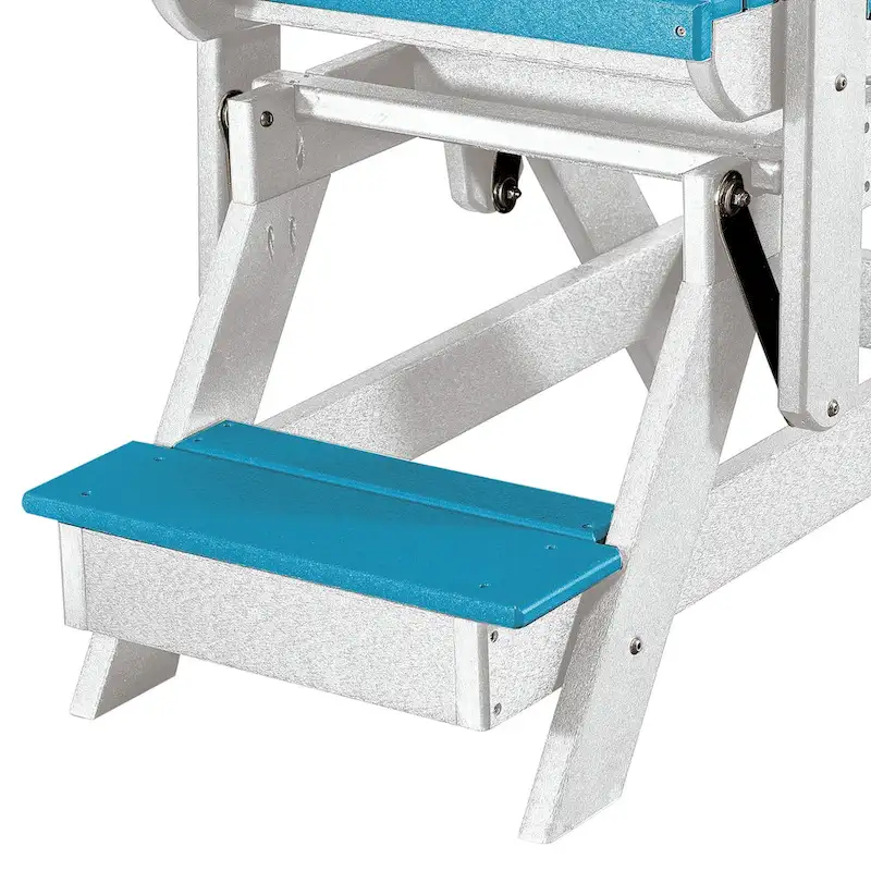 OS Home and Office Model Double Balcony Height Glider with Center Table in Aruba Blue and White - N/A