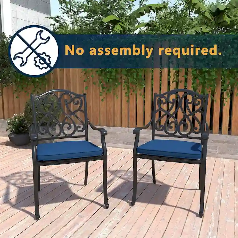 7-Piece Cast Aluminum Patio Dining Set with Cushions