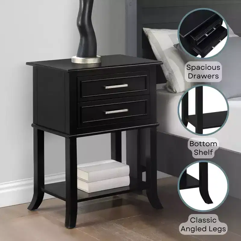 Breighton Home Sydney 2 Drawer End Table with Shelf