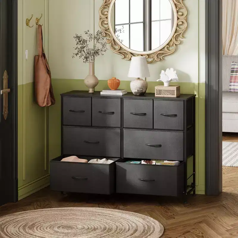 GALAXHERO Dresser with 8 Drawers, Wide Fabric Storage Chest for Bedroom, Closet, Entryway