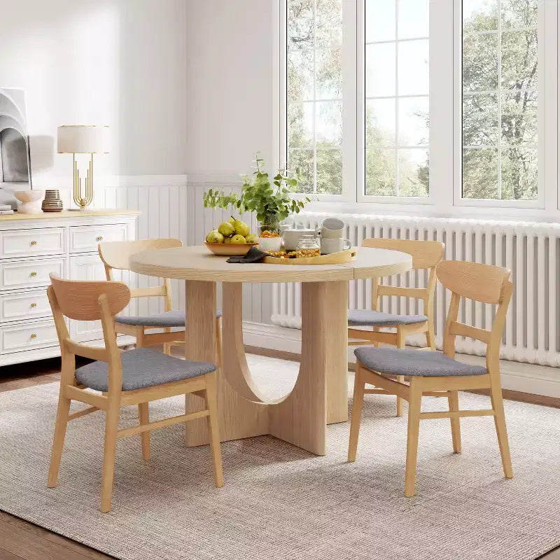 Christopher Knight Home Blair 5 Pieces Wood Upholstered Dining Set