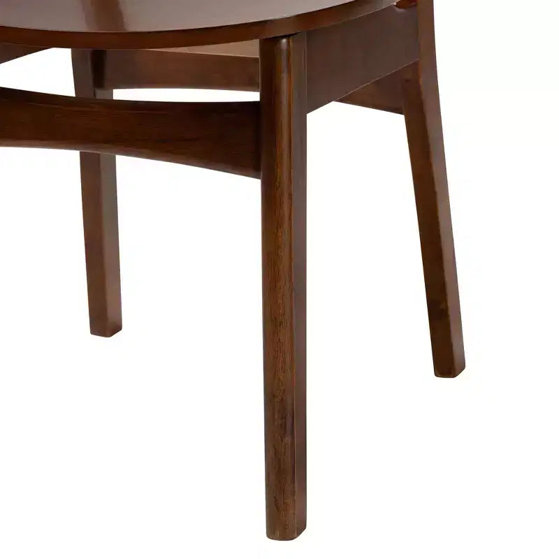 Baxton Studio Linnet Mid-Century Modern Wood and Rattan 5-Piece Dining Set