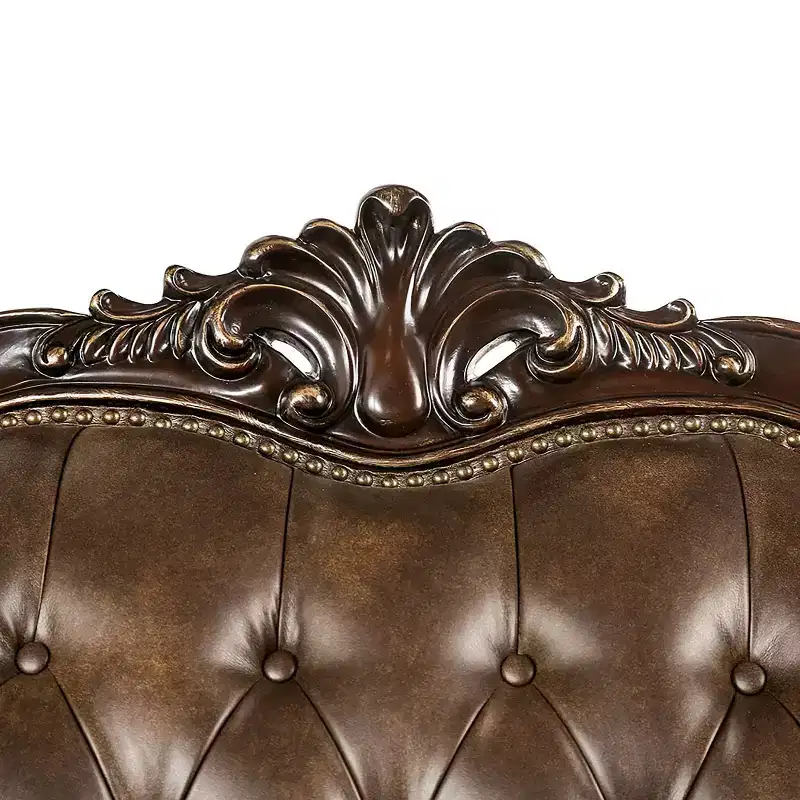 HOMES: Inside + Out Frazer 73" Loveseat Traditional with Nailhead Trim Brown