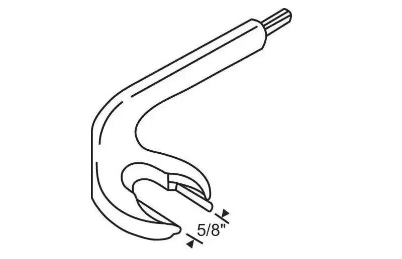 Brixwell Removable Handle Hex Key, 5/32 Allen Key Size, 5/8 Hook Opening Width, Steel Material And Finish
