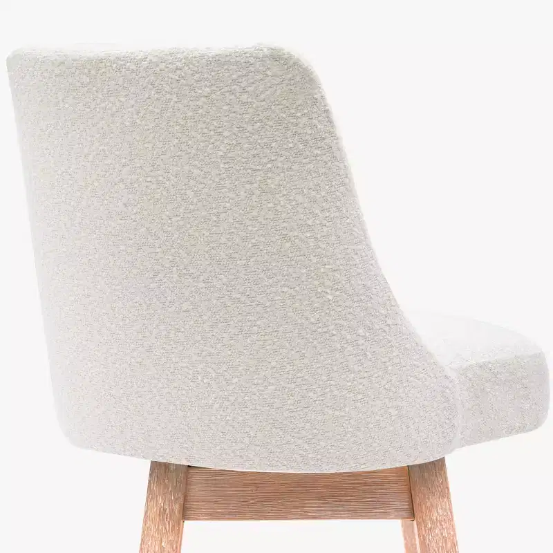 WestinTrends 26 Upholstered Swivel Counter Height Bar Stool, Cream