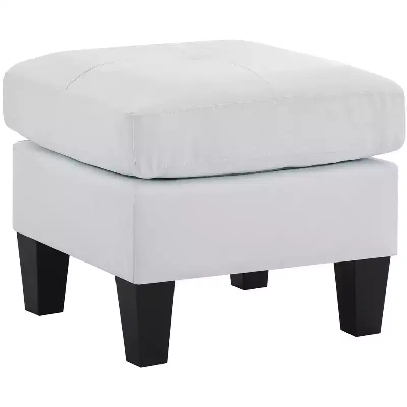 Passion Furniture Newbury Faux Leather Upholstered Ottoman