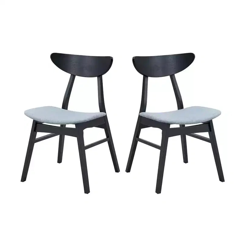 GDFStudio Lambert Modern Rubber Wood and Fabric Upholstered 5 Piece Round Dining Table Set