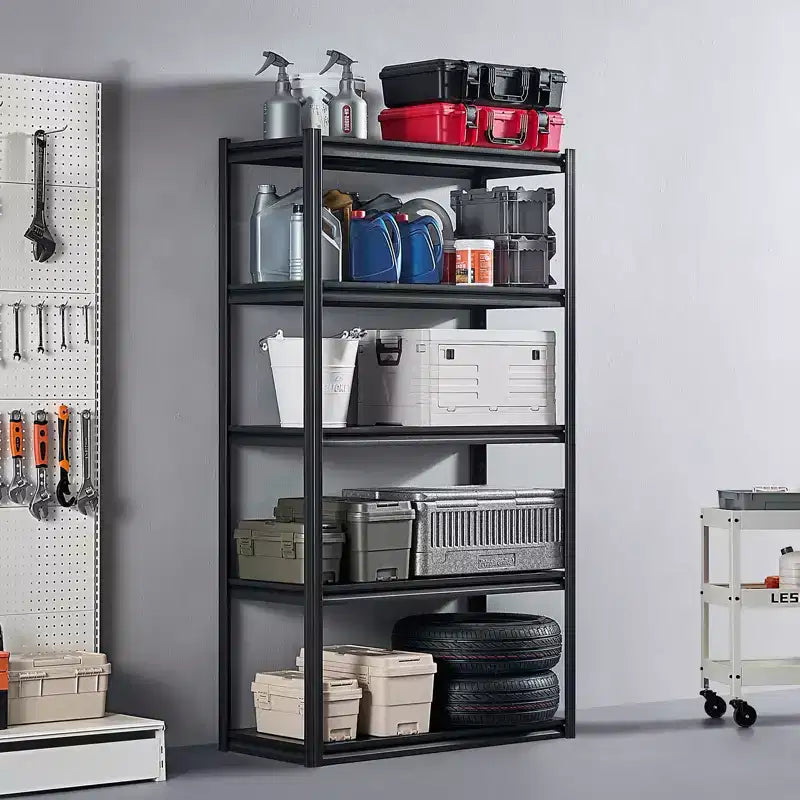 VEVOR Storage Shelves, 2000lbs, 5Tier Garage Storage Shelving, 18 Dx40 Wx72 H Adjustable Metal Shelves for Garage Shelves Utility Rack Shelf,Black
