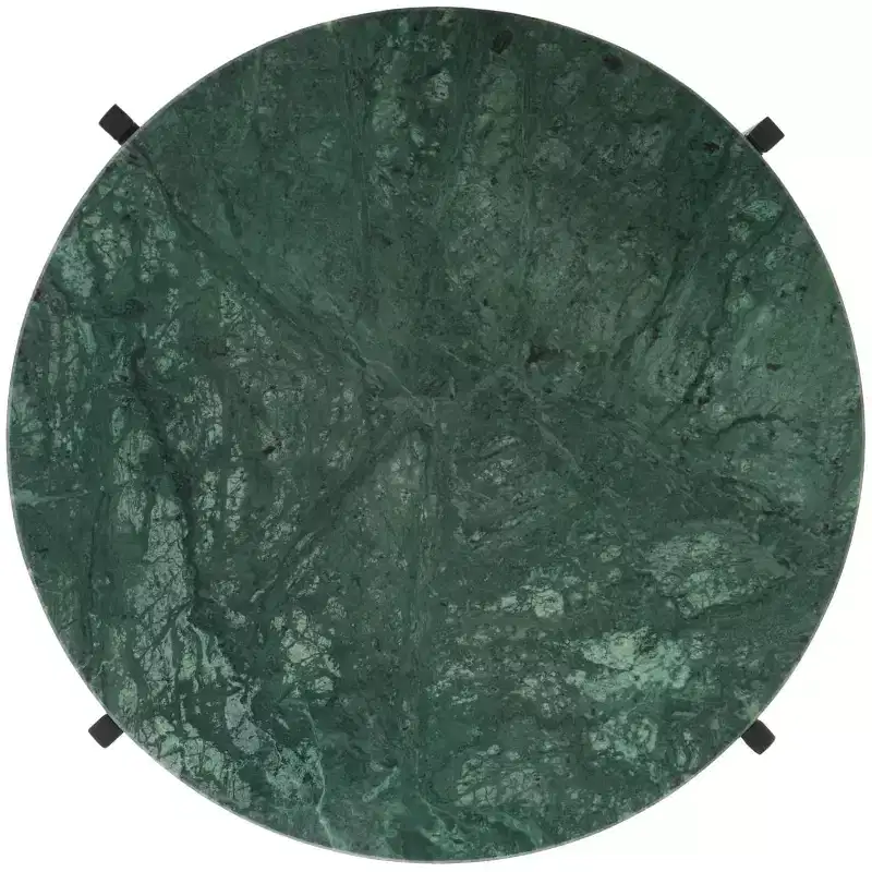 Evrynne Round Accent Table - ACC4608A - Green Marble/Black - Safavieh