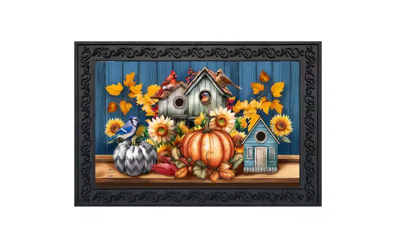 Briarwood Lane Fall Doormat 30x18 Indoor Outdoor Fall Feathered Friends For Fall Doormat