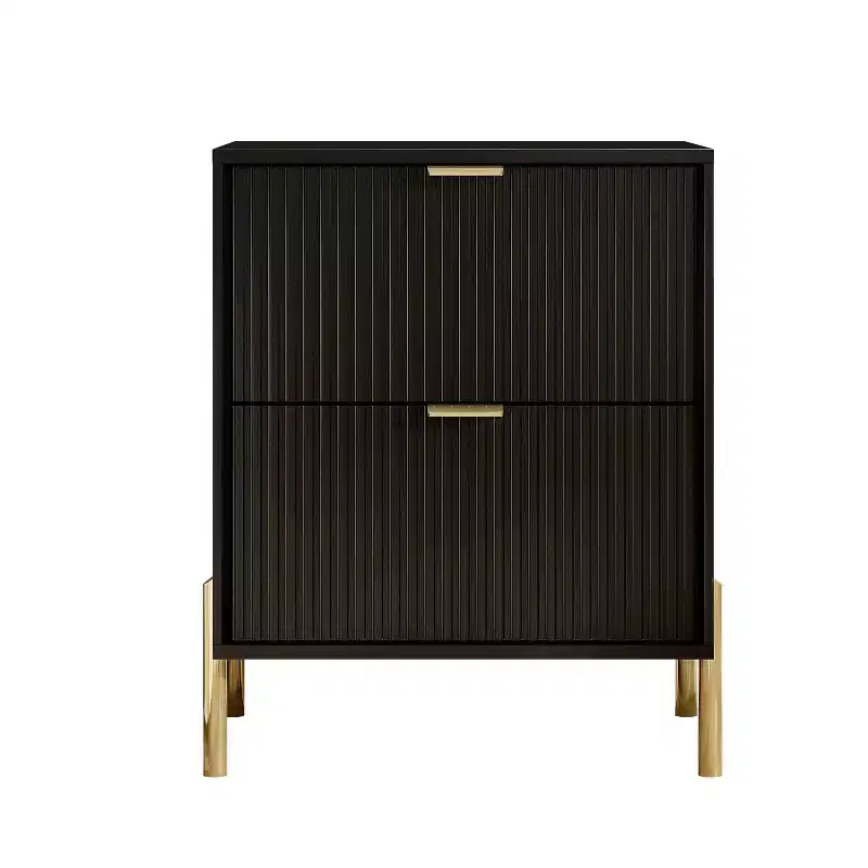 Festivo 3pc Modern Elegance 2 Drawer Nightstands and 6 Drawer Dresser Set Black