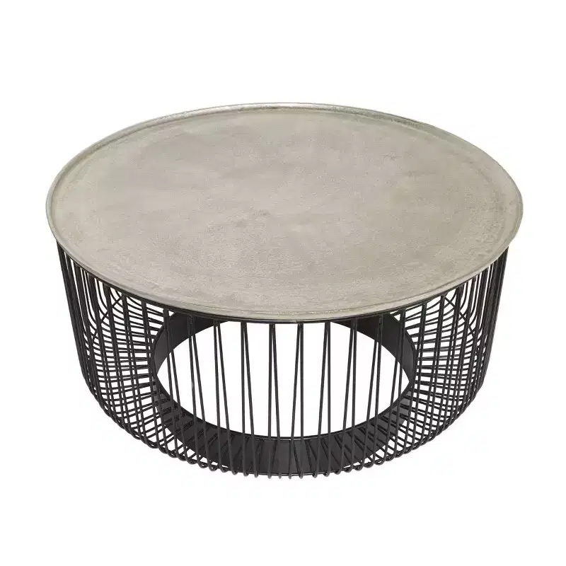 Olivia & May Metal Geometric Open Frame Wire Coffee Table