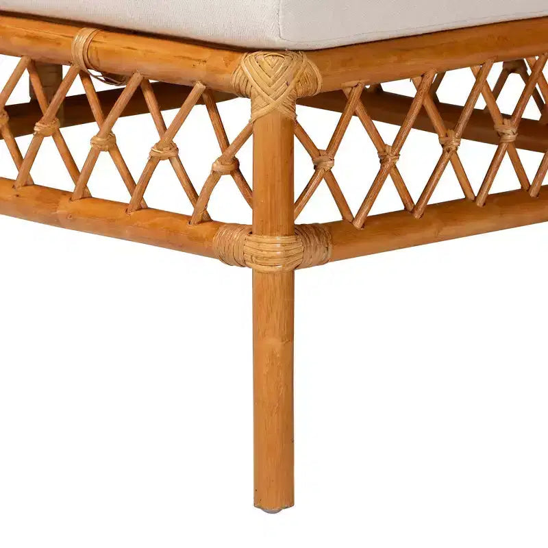bali & pari 4pc Adalina Rattan Dining Nook Set: Plush Cushions, Round Table, No Assembly Required