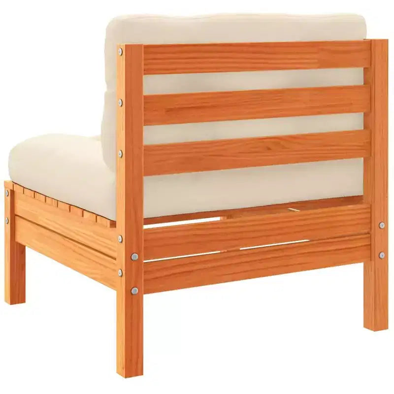 vidaXL Garden Sofa Set Wax brown Solid pine wood, Oxford fabric, PP cotton