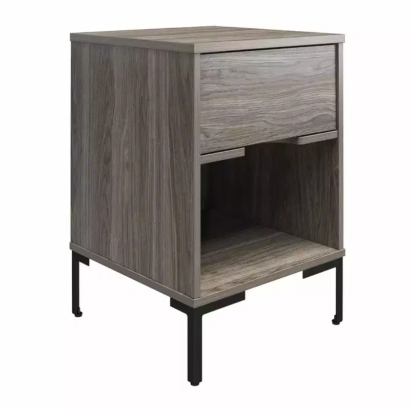 RealRooms Rolland Nightstand, Weathered Oak