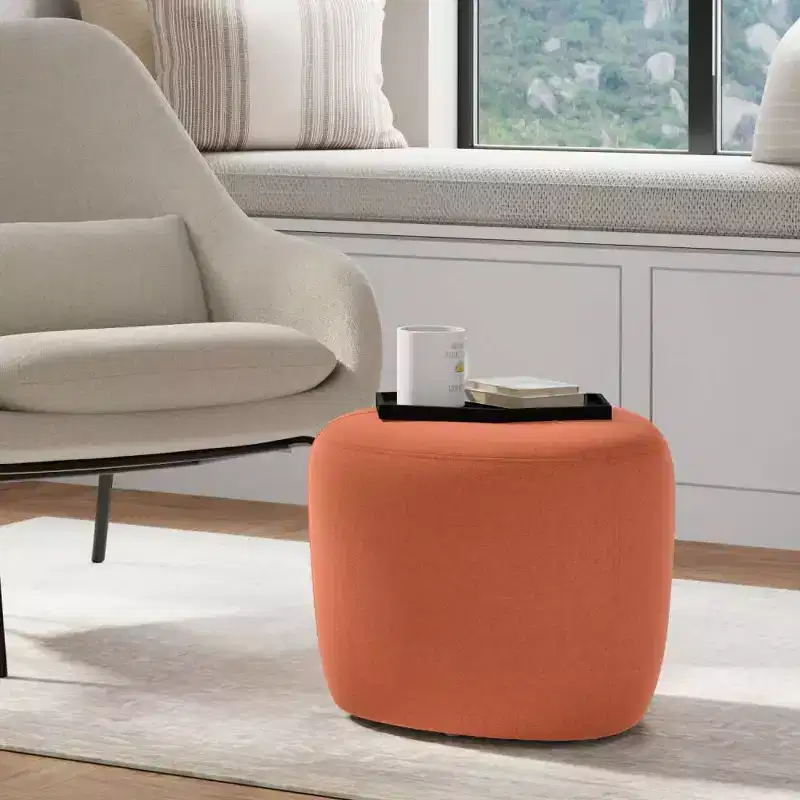 WyndenHall 18 Brea Contemporary Irregular Ottoman