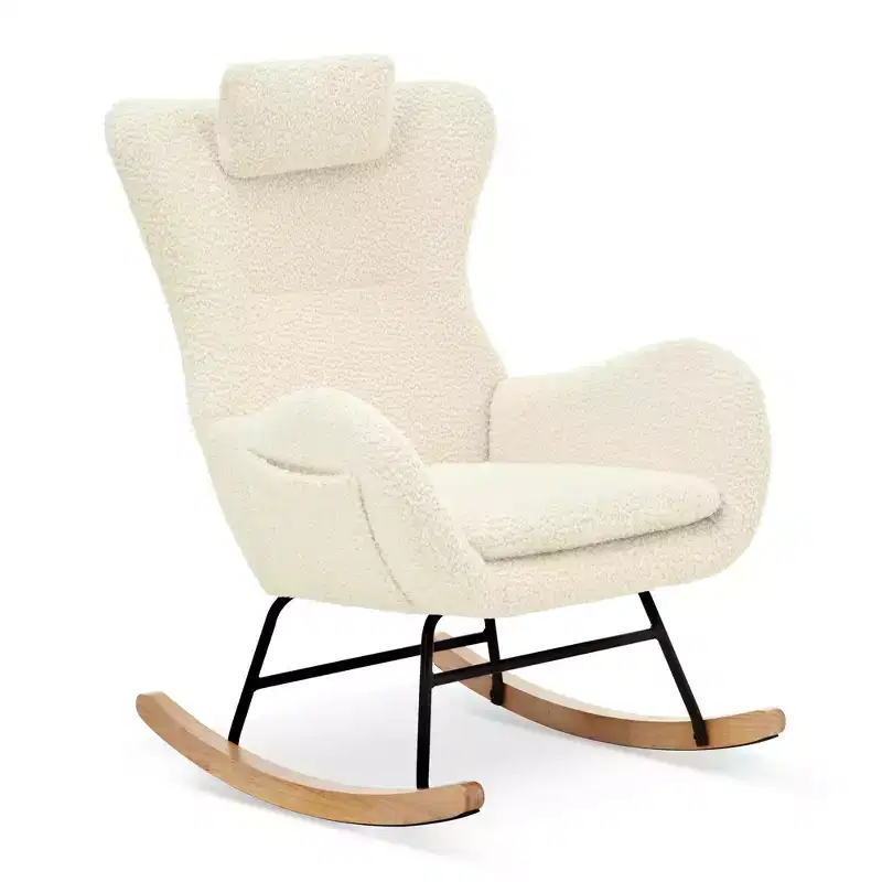 Teddy Tufted Rocking Chair with Rubber Legs - ModernLuxe