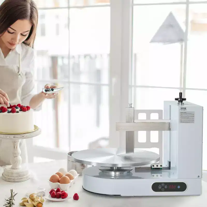 VEVOR Cake Decorating Machine, Cake Cream Spreading Coating Smearing Machine, Low Noise Cake Frosting Machine, White