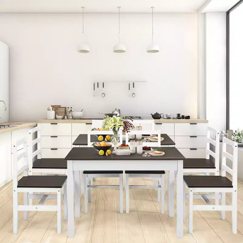 Costway 5pcs Solid Wood Dining Set Kitchen Table & 4 Chair