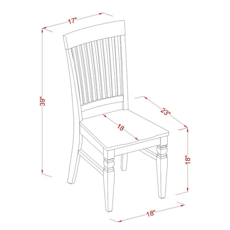 East West Furniture 7 Piece Kitchen Table & Chairs Se- a Dining Table and 6 Dining Chairs(Finish Options)